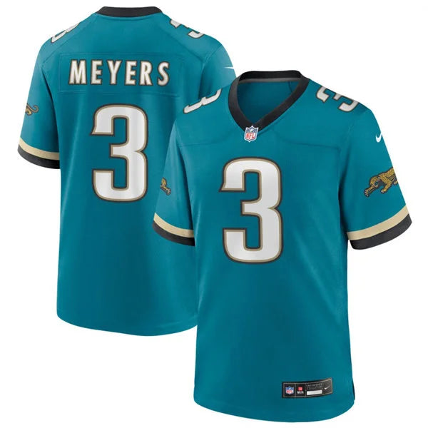 Mens Jacksonville Jaguars #3 Jakobi Meyers Nike Teal Throwback Vapor F.U.S.E. Limited Jersey
