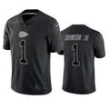 Mens Kansas City Chiefs #1 Lonnie Johnson Jr. Black Reflective Limited Jersey