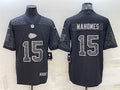 Mens Kansas City Chiefs #15 Patrick Mahomes Black Reflective Limited Jersey