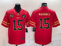 Men’s Kansas City Chiefs #15 Patrick Mahomes Nike Red Gold Fashion Jersey