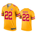 Men’s Kansas City Chiefs #22 Trent McDuffie Stitched Gold Inverted Legend Jersey