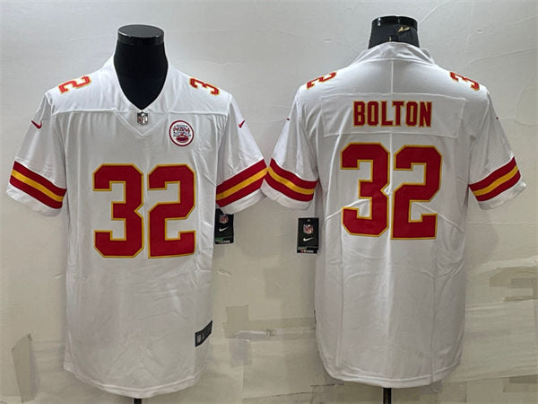 Men’s Kansas City Chiefs #32 Nick Bolton White Vapor Untouchable Limited Player Jersey
