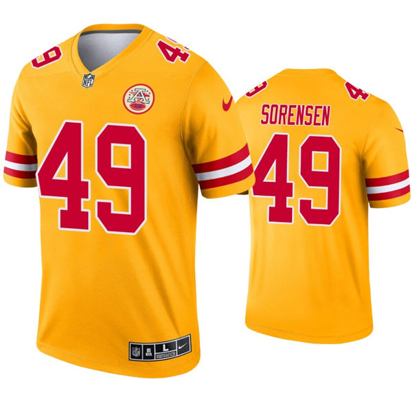 Men’s Kansas City Chiefs #49 Daniel Sorensen Nike Gold Inverted Legend Jersey