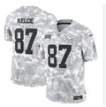 Men’s Kansas City Chiefs #87 Travis Kelce Arctic Camo 2024 Salute To Service Limited Jersey