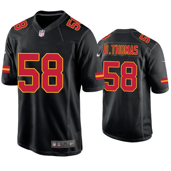 Men’s Kansas City Chiefs Retired Player #58 Derrick Thomas Nike Black Game Fashion Jersey