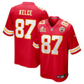 Men’s Kansas City Chiefs Travis Kelce #87 Red Super Bowl LIX Jersey