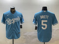 Men’s Kansas City Royals George Brett #5 Light Blue Jersey