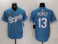 Men’s Kansas City Royals Salvador Perez #13 Light Blue Alternate Limited Jersey