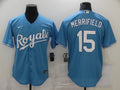 Men’s Kansas City Royals Whit Merrifield #15 Blue Baseball Jersey