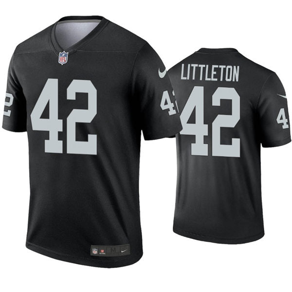 Mens Las Vegas Raiders #42 Cory Littleton Nike Black Vapor Limited Jersey