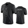 Men’s Las Vegas Raiders #8 Josh Jacobs Black Reflective Limited Jersey