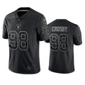 Men’s Las Vegas Raiders #98 Maxx Crosby Black Reflective Limited Jersey
