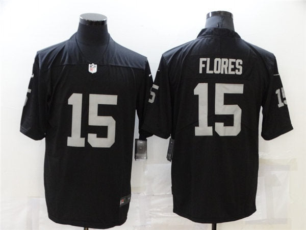 Mens Las Vegas Raiders Retired Player #15 Tom Flores Nike Black Vapor Limited Jersey