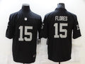 Men’s Las Vegas Raiders Tom Flores #15 Black Jersey