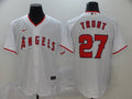 Men’s Los Angeles Angels Mike Trout #27 MLB White Sewn Baseball Jersey