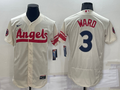 Men’s Los Angeles Angels Taylor Ward #3 Beige Stitched Jersey