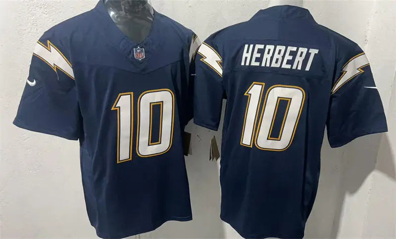 Mens Los Angeles Chargers #10 Justin Herbert Nike Navy Alternate Super Chargers Vapor F.U.S.E. Limited Jersey