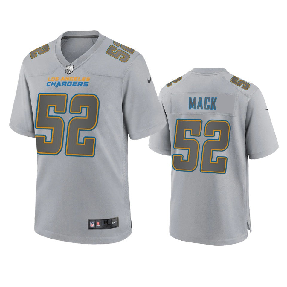 Mens Los Angeles Chargers #52 Khalil Mack Gray Atmosphere Fashion Game Jersey