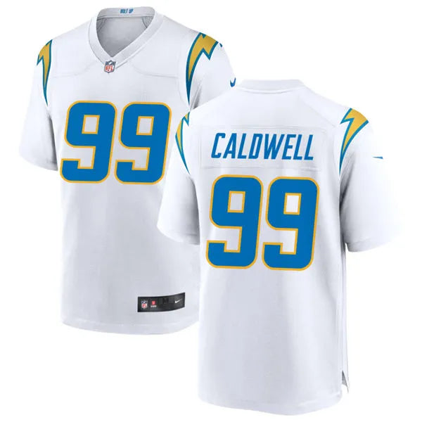 Men’s Los Angeles Chargers #99 Jamaree Caldwell Nike White Vapor F.U.S.E. Limited Jersey