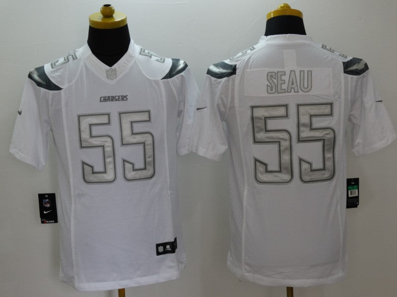 Men’s Los Angeles Chargers Junior Seau #55 White Jersey