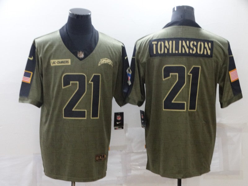 Men’s Los Angeles Chargers LaDainian Tomlinson #21 Brown Jersey