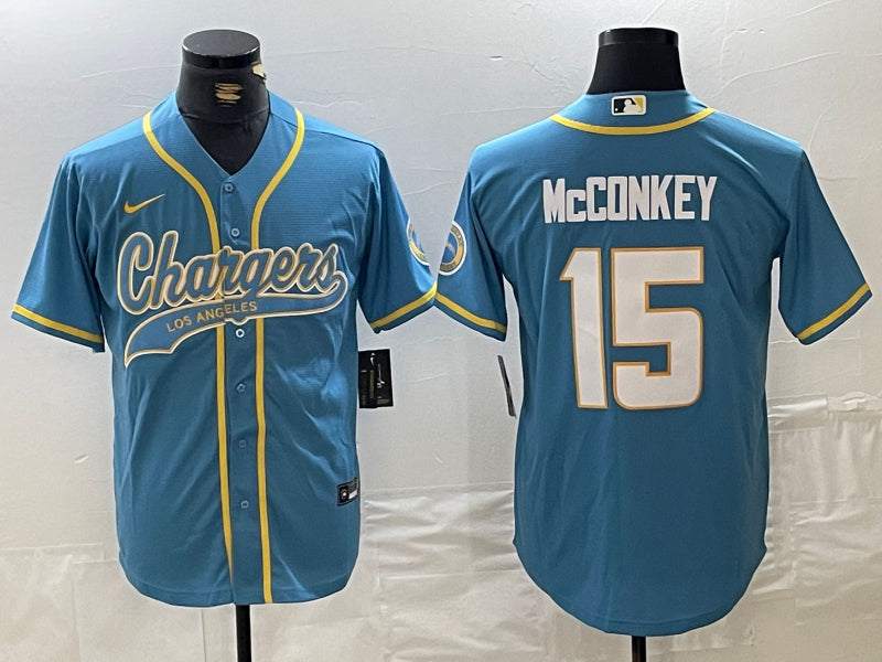 Men’s Los Angeles Chargers Ladd McConkey #15 Powder Blue Jersey