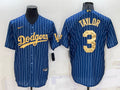 Men’s Los Angeles Dodgers Chris Taylor #3 Blue Stitched Jersey