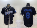 Men’s Los Angeles Dodgers Enrique Hernandez #8 Black Jersey