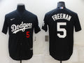 Men’s Los Angeles Dodgers Freddie Freeman #5 Black Stitched Jersey