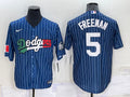 Men’s Los Angeles Dodgers Freddie Freeman #5 Blue Authentic Jersey
