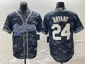 Men’s Los Angeles Dodgers Kobe Bryant #24 Grey Camouflage Jersey Joint Edition