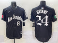 Men’s Los Angeles Dodgers Kobe Bryant #8-24 Black Jersey