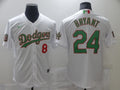 Men’s Los Angeles Dodgers Kobe Bryant #8-24 White Authentic Jersey