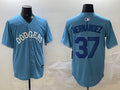 Men’s Los Angeles Dodgers Teoscar Hernandez #37 Light Blue Jersey