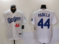 Men’s Los Angeles Dodgers Vicente Padilla #44 White Home Jersey