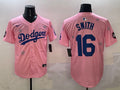 Men’s Los Angeles Dodgers Will Smith #16 Pink Jersey