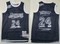 Mens Los Angeles Lakers #24 Kobe Bryant Black sketch designed 2007-08 Throwback Jersey
