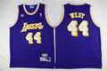 Mens Los Angeles Lakers #44 Jerry West Purple Mitchell & Ness Throwback Swingman Jersey