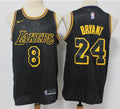 Men’s Los Angeles Lakers #8 Font #24 Back Kobe Bryant Black Memorial Nike Collection Jersey