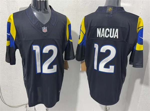 Mens Los Angeles Rams #12 Puka Nacua Midnight Blue 2025 Rivalries Collection Limited Jersey
