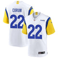 Mens Los Angeles Rams #22 Blake Corum Nike White Alternate Vapor Limited Jersey