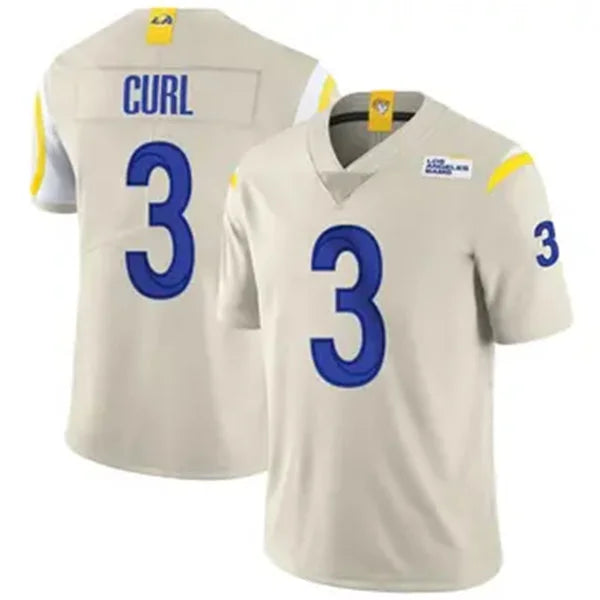 Mens Los Angeles Rams #3 Kamren Curl Nike Bone Vapor Vapor F.U.S.E. Limited Jersey