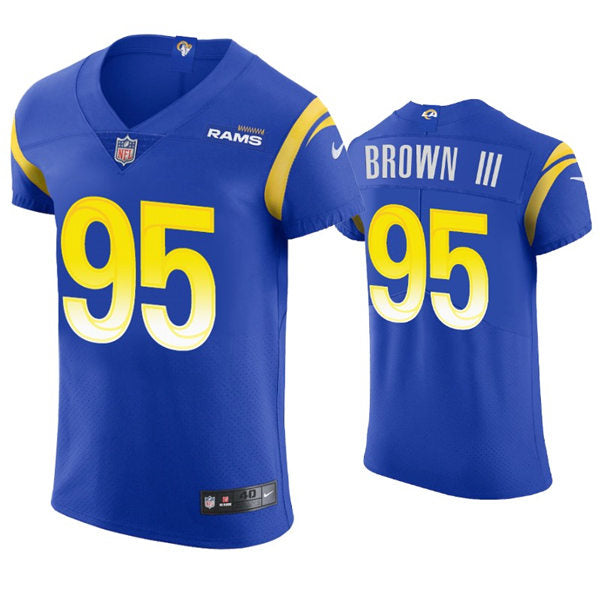 Mens Los Angeles Rams #95 Bobby Brown III Nike Royal Vapor Untouchable Limited Jersey