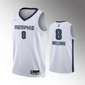 Mens Memphis Grizzlies #8 Ziaire Williams White Association Edition Jersey