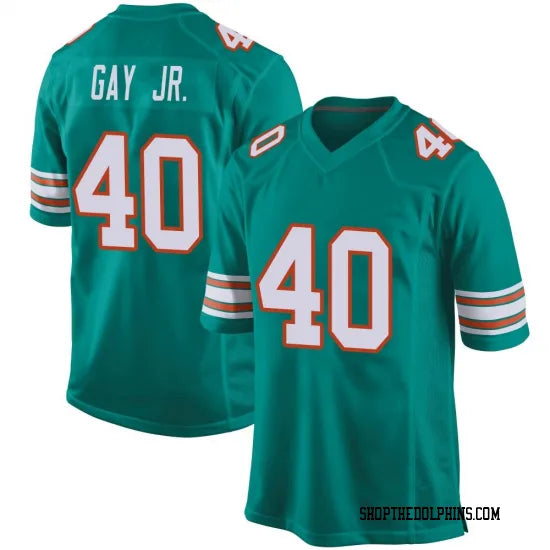 Mens Miami Dolphins #40 Willie Gay Jr. Nike Aqua Alternate F.U.S.E. Vapor Limited Jersey