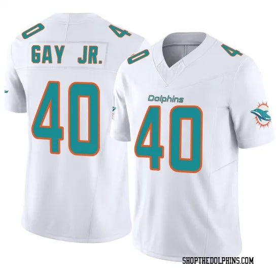 Mens Miami Dolphins #40 Willie Gay Jr. Nike Home White F.U.S.E. Vapor Limited Jersey