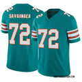 Mens Miami Dolphins #72 Jonah Savaiinaea Nike Aqua Alternate F.U.S.E. Vapor Limited Jersey