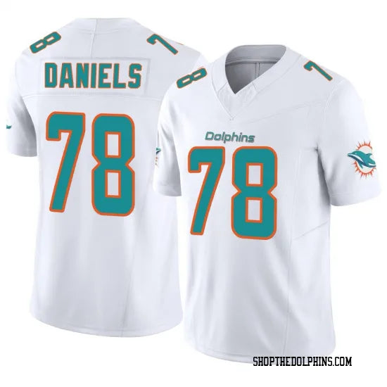 Mens Miami Dolphins #78 James Daniels Nike Home White F.U.S.E. Vapor Limited Jersey