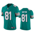 Mens Miami Dolphins #81 Durham Smythe Nike Aqua Retro Alternate Vapor Limited Jersey