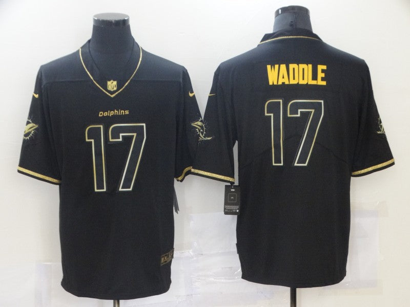 Men’s Miami Dolphins Jaylen Waddle #17 Black Jersey